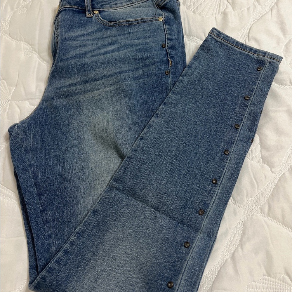 Jennifer López Mid Rise Blue Skinny Jeans Size 10